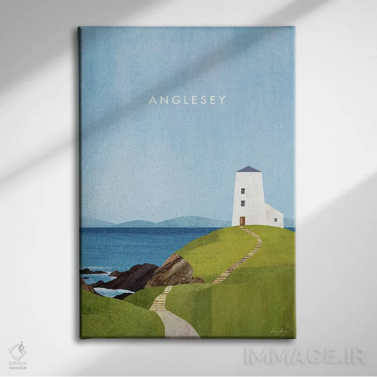 تابلو دکوراتیو Wales Travel Poster,پوستر سفر آنگلسی اثر هنری ریورز - نمای روبهرو روی دیوار