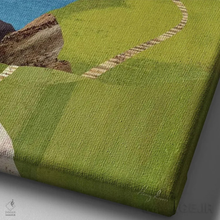تابلو دکوراتیو Wales Travel Poster,پوستر سفر آنگلسی اثر هنری ریورز - نمای نزدیک بافت بوم