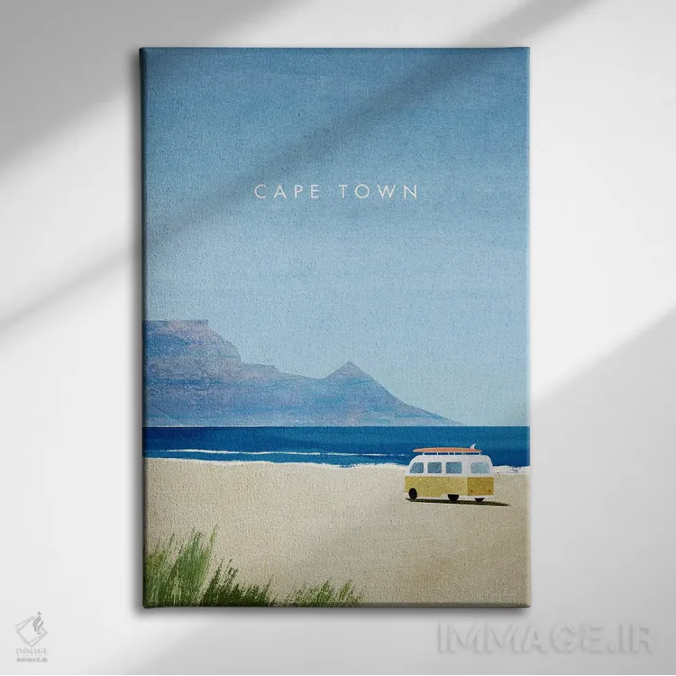 تابلو دکوراتیو South Africa Travel Poster,پوستر سفر کیپ تاون اثر هنری ریورز - نمای روبهرو روی دیوار