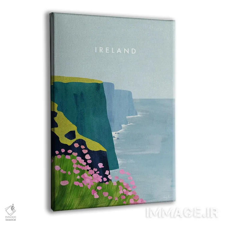تابلو دکوراتیو Cliffs Of Moher Travel Poster,پوستر سفر ایرلند، صخره های موه… اثر هنری ریورز - نمای پرسپکتیو محصول