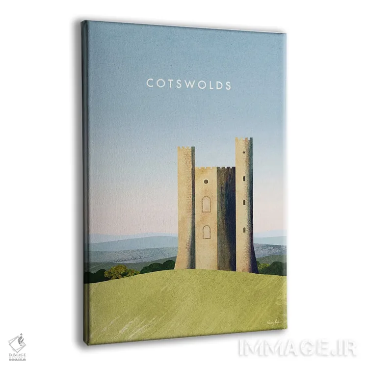 تابلو دکوراتیو England Travel Poster,پوستر سفر کاتسوولدز اثر هنری ریورز - نمای پرسپکتیو محصول