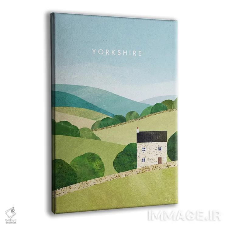 تابلو دکوراتیو England Travel Poster,پوستر سفر یورکشایر، انگلستان اثر هنری ریورز - نمای پرسپکتیو محصول