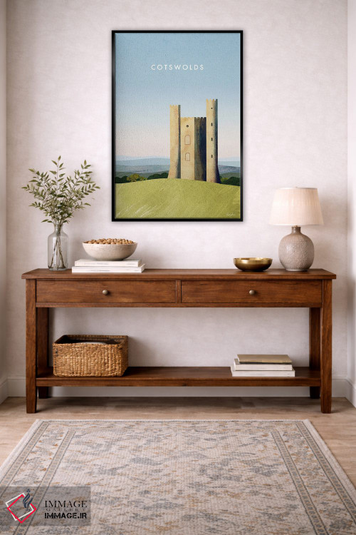 تابلو دکوراتیو England Travel Poster,پوستر سفر کاتسوولدز اثر هنری ریورز - D3B