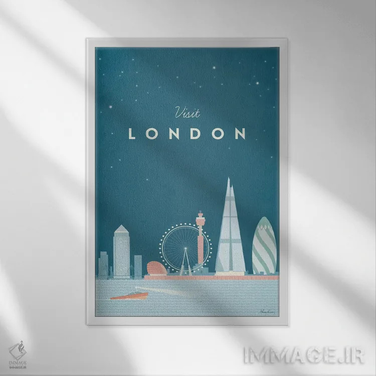 تابلو دکوراتیو لندن اثر هنری ریورز - نمای قابدار سفید
