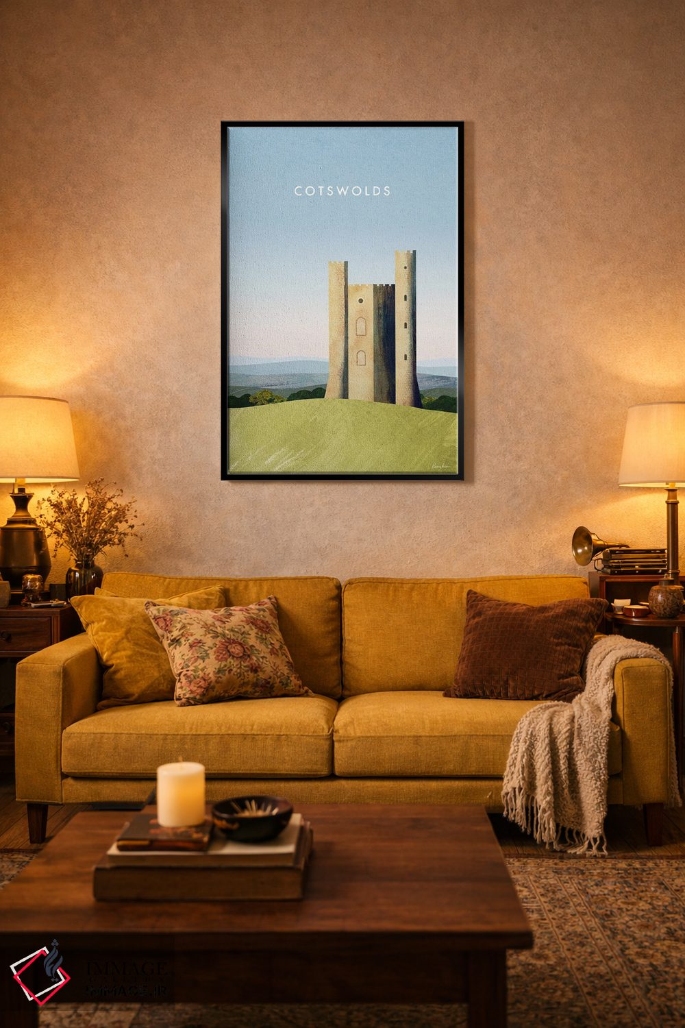 تابلو دکوراتیو England Travel Poster,پوستر سفر کاتسوولدز اثر هنری ریورز - D4B