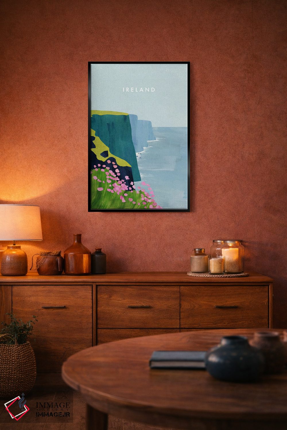 تابلو دکوراتیو Cliffs Of Moher Travel Poster,پوستر سفر ایرلند، صخره های موه… اثر هنری ریورز - D5B