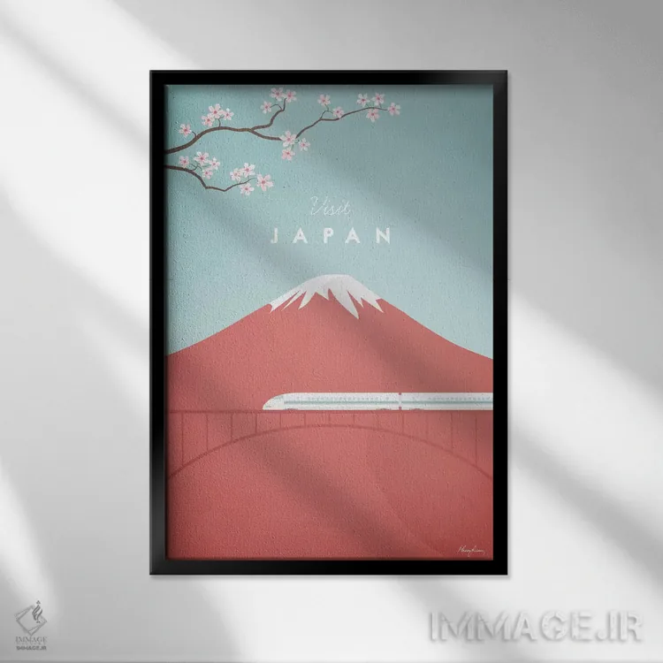 تابلو دکوراتیو ژاپن اثر هنری ریورز - نمای قابدار مشکی