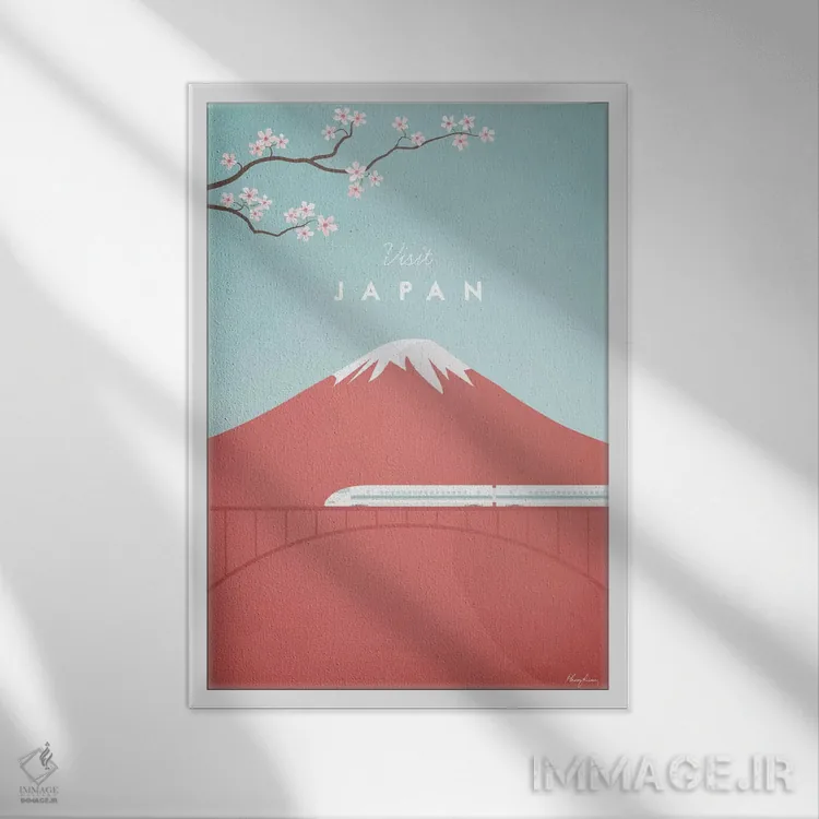 تابلو دکوراتیو ژاپن اثر هنری ریورز - نمای قابدار سفید