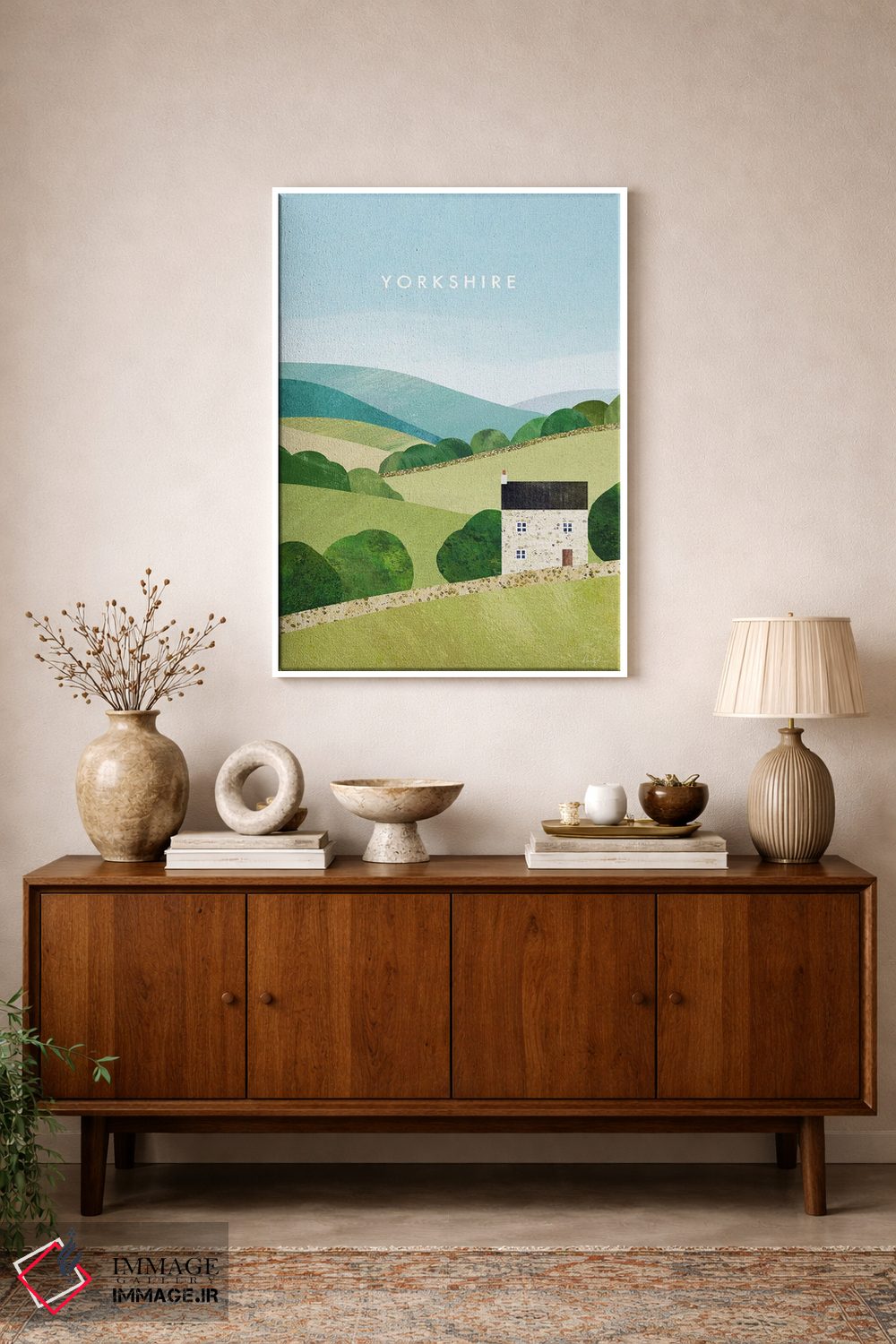 تابلو دکوراتیو England Travel Poster,پوستر سفر یورکشایر، انگلستان اثر هنری ریورز - D1W