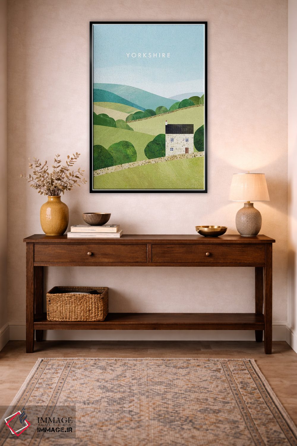 تابلو دکوراتیو England Travel Poster,پوستر سفر یورکشایر، انگلستان اثر هنری ریورز - D3B