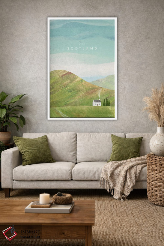 تابلو دکوراتیو Highland Travel Poster,پوستر سفر اسکاتلند، هایلند اثر هنری ریورز - D1W