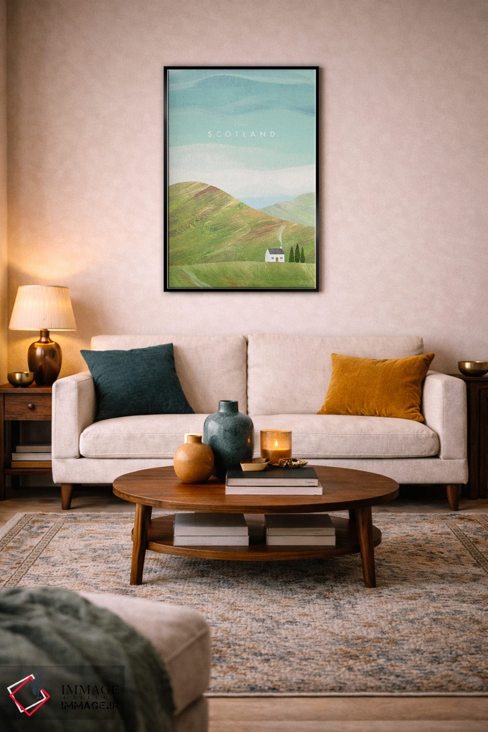 تابلو دکوراتیو Highland Travel Poster,پوستر سفر اسکاتلند، هایلند اثر هنری ریورز - D4B