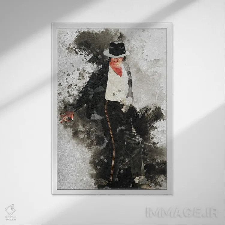 تابلو دکوراتیو لکه آمیز سلطان پاپ اثر گوناوان آر بی - نمای قابدار سفید