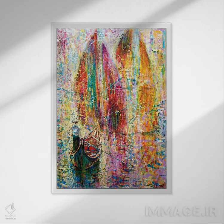 تابلو دکوراتیو رویای گوندول ران برای سفر با بادبان به دور دنیا اثر راخمت ردژپوف - نمای قابدار سفید