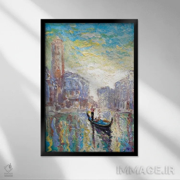 تابلو دکوراتیو روز آفتابی در ونیز اثر راخمت ردژپوف - نمای قابدار مشکی