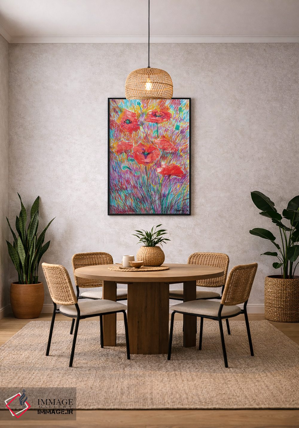 تابلو مدرن شقایق ها II اثر راخمت ردژپوف - D3B