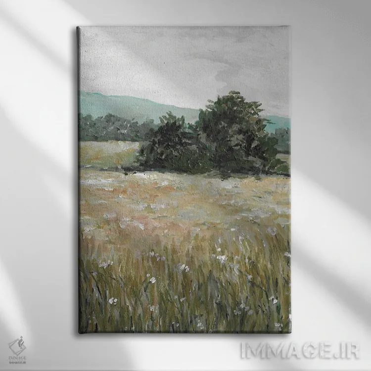 تابلو دکوراتیو حومه روستا اثر رومانا خومین - نمای روبهرو روی دیوار