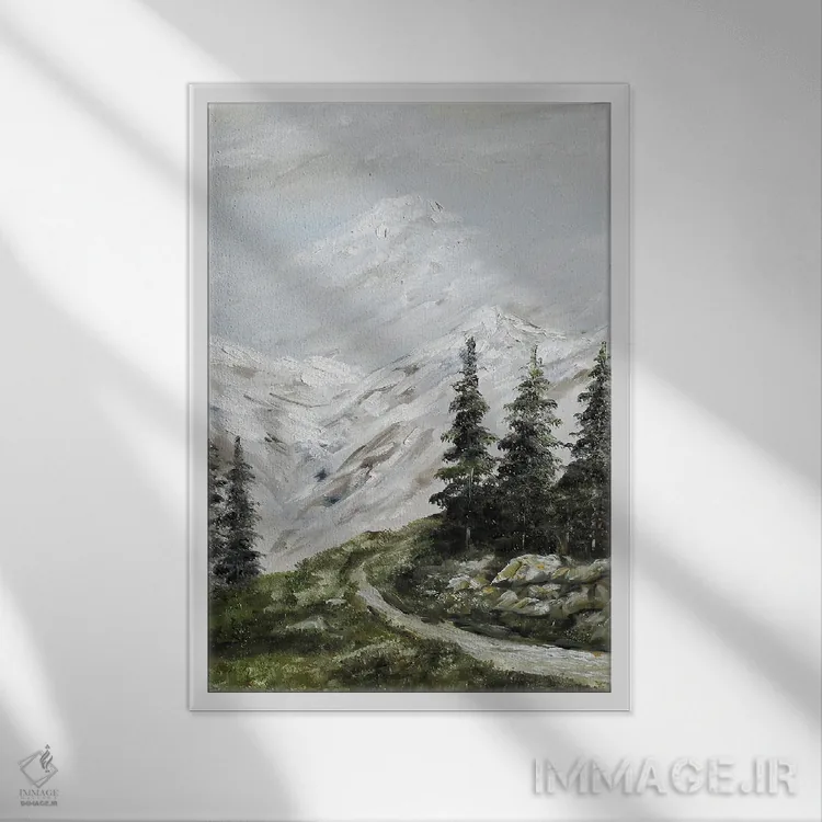 تابلو دکوراتیو هنر منظره جنگلی اثر رومانا خومین - نمای قابدار سفید