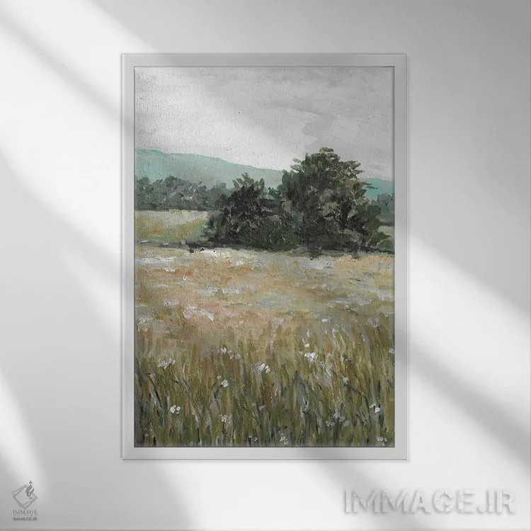تابلو دکوراتیو حومه روستا اثر رومانا خومین - نمای قابدار سفید