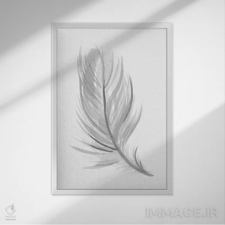 تابلو دکوراتیو پر اثر رومانا خومین - نمای قابدار سفید