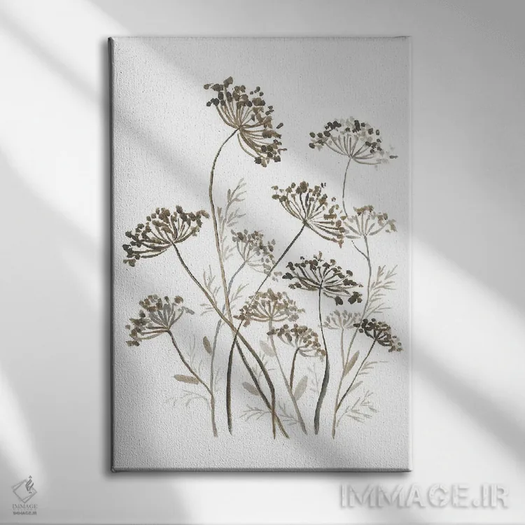 تابلو دکوراتیو گیاهی اثر رومانا خومین - نمای روبهرو روی دیوار