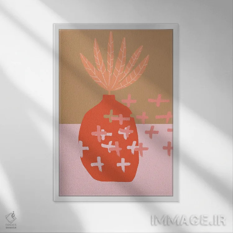 تابلو مینیمال تصویر پاییز در حال رفتن اثر مرل کالسن - نمای قابدار سفید
