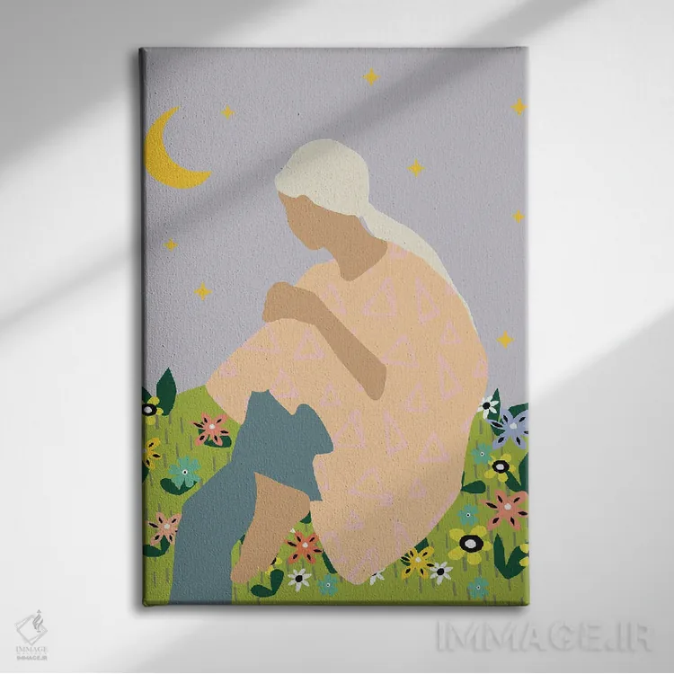 تابلو دکوراتیو حس و حال مدرن تابستانی اثر مرل کالسن - نمای روبهرو روی دیوار