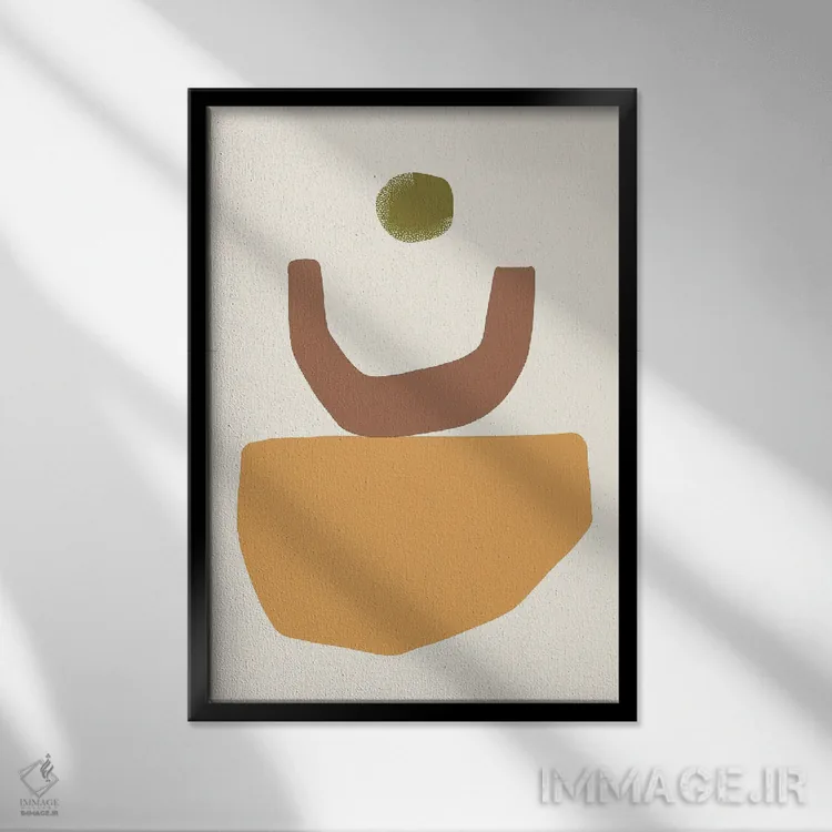 تابلو مینیمال تصویر برج اشکال اثر مرل کالسن - نمای قابدار مشکی
