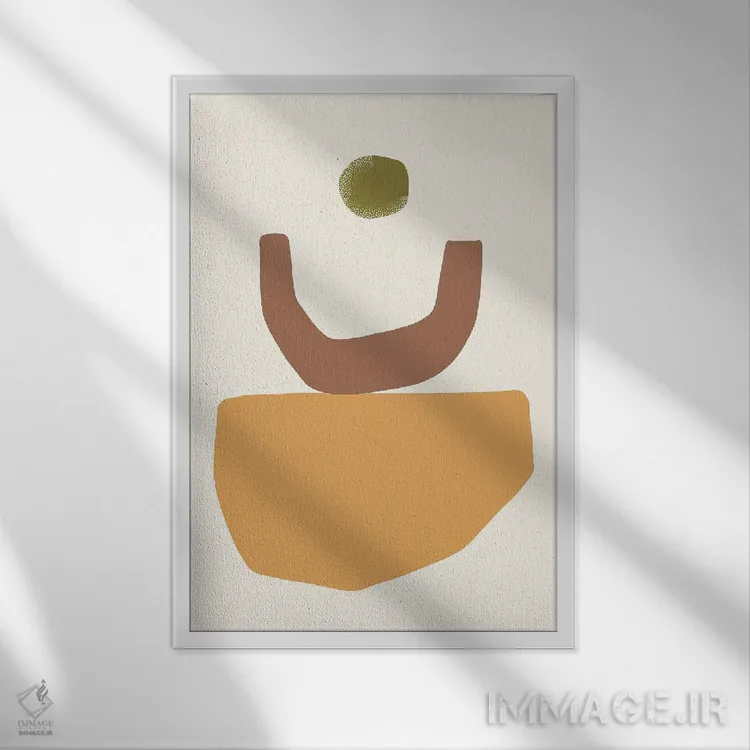 تابلو مینیمال تصویر برج اشکال اثر مرل کالسن - نمای قابدار سفید