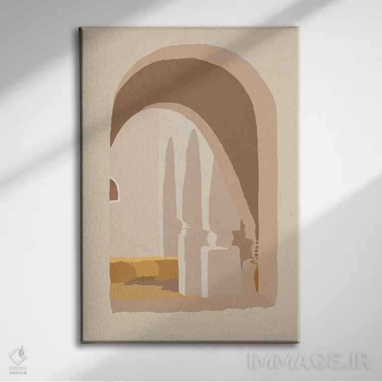 تابلو مینیمال پنجره ای در مراکش اثر مرل کالسن - نمای روبهرو روی دیوار