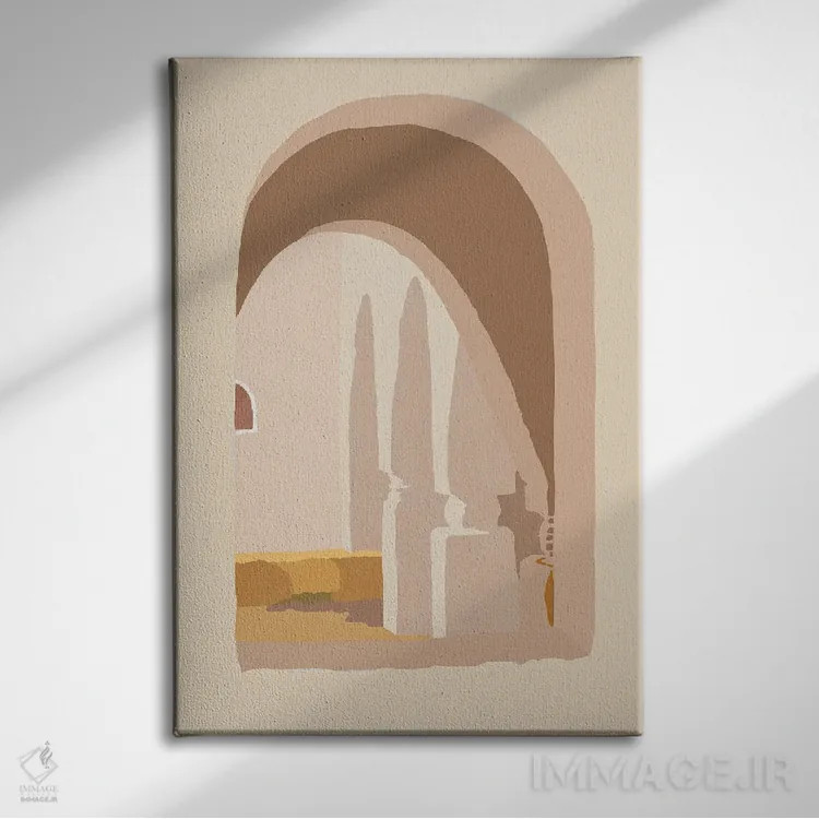 تابلو مینیمال پنجره ای در مراکش اثر مرل کالسن - نمای روبهرو روی دیوار