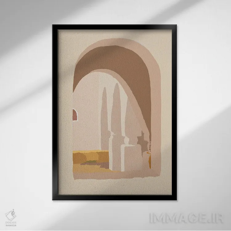 تابلو مینیمال پنجره ای در مراکش اثر مرل کالسن - نمای قابدار مشکی