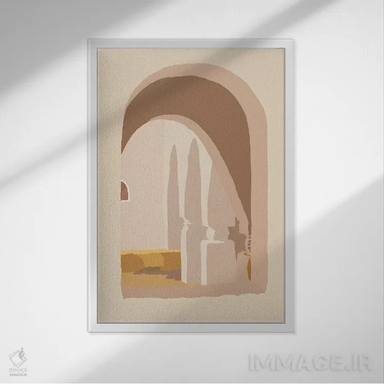 تابلو مینیمال پنجره ای در مراکش اثر مرل کالسن - نمای قابدار سفید