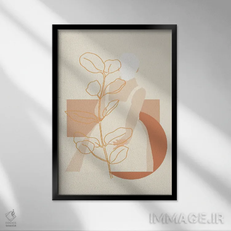 تابلو مینیمال پیکره زنانه انتزاعی اثر مرل کالسن - نمای قابدار مشکی