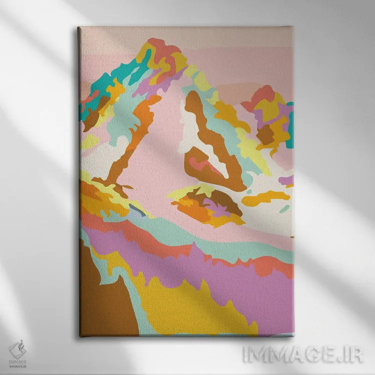 تابلو انتزاعی منظره ارتفاعات انتزاعی اثر مرل کالسن - نمای روبهرو روی دیوار