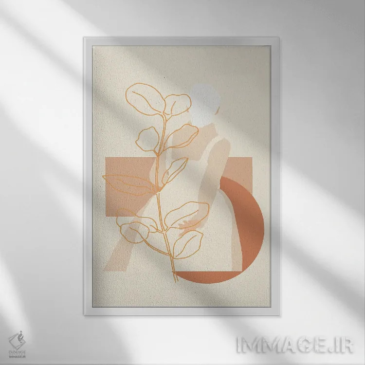 تابلو مینیمال پیکره زنانه انتزاعی اثر مرل کالسن - نمای قابدار سفید