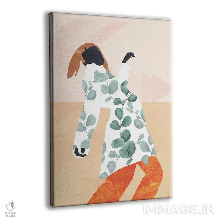 تابلو انتزاعی دختر مدرن انتزاعی اثر مرل کالسن - نمای پرسپکتیو محصول
