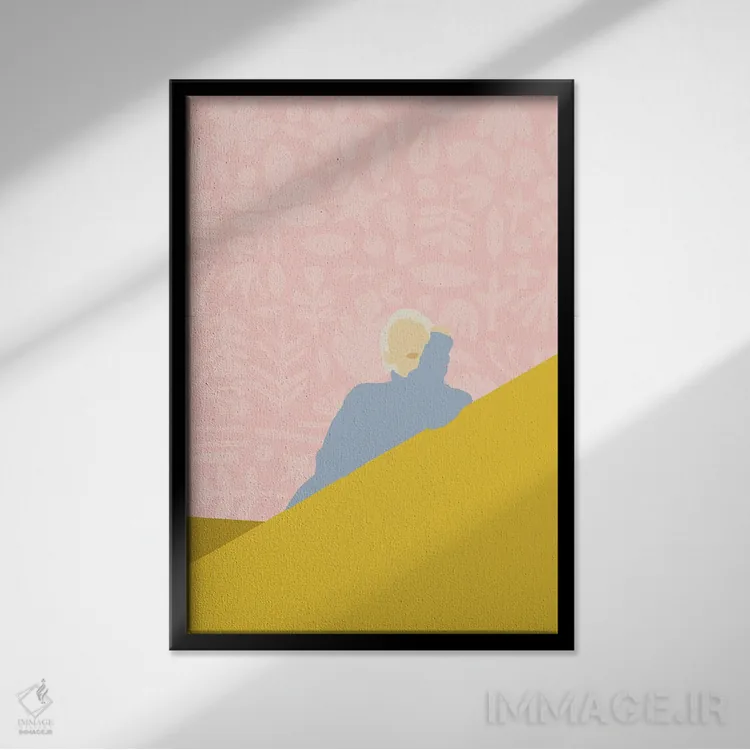 تابلو مینیمال طرح انتزاعی خودشناسی اثر مرل کالسن - نمای قابدار مشکی