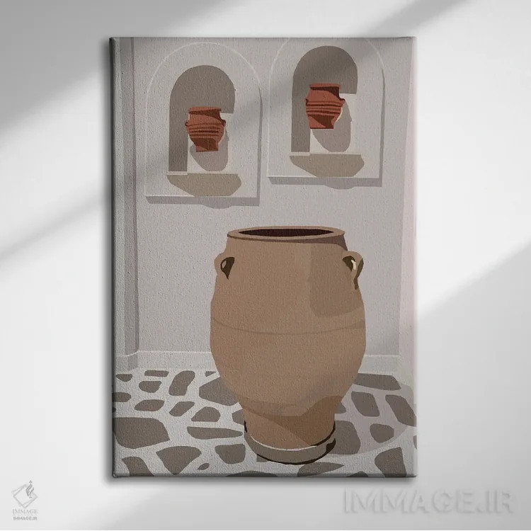 تابلو مینیمال تعطیلات در مراکش اثر مرل کالسن - نمای روبهرو روی دیوار