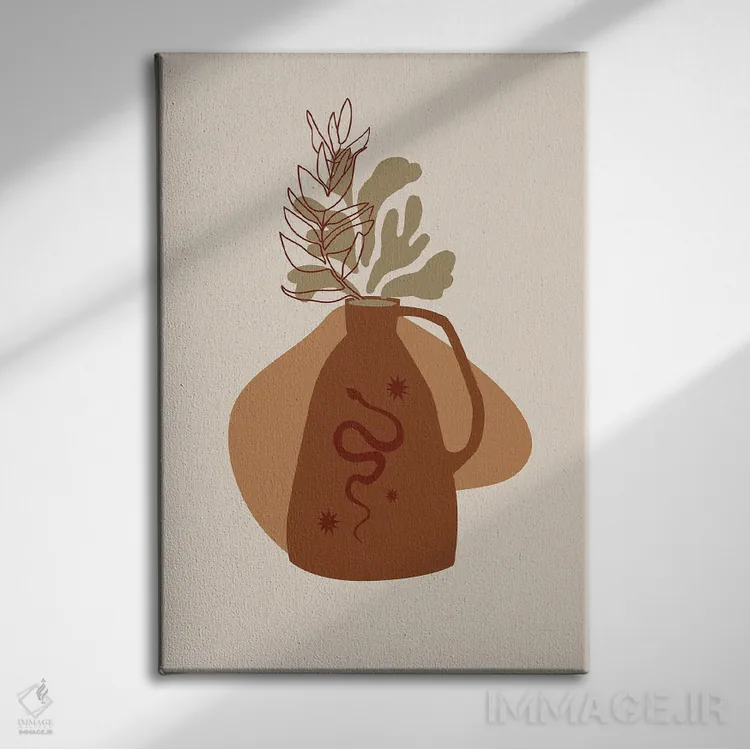 تابلو مینیمال طرح مار کوچک و خوشحال اثر مرل کالسن - نمای روبهرو روی دیوار