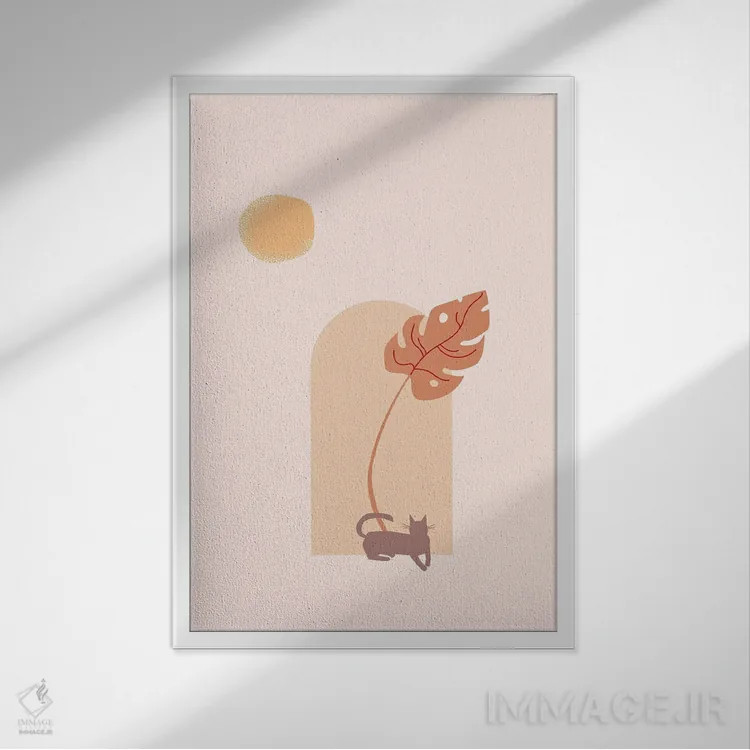 تابلو مینیمال مینیمالیسم مراکش اثر مرل کالسن - نمای قابدار سفید