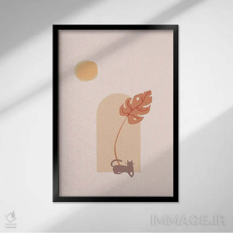 تابلو مینیمال مینیمالیسم مراکش اثر مرل کالسن - نمای قابدار مشکی