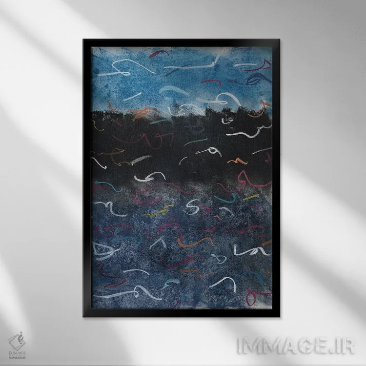 تابلو انتزاعی کوچ اثر ریچ لو - نمای قابدار مشکی