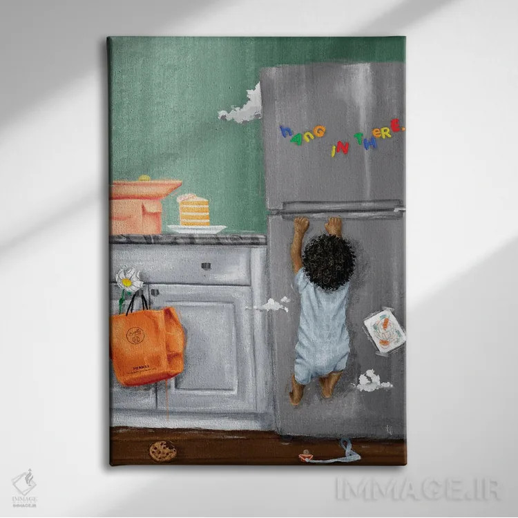 تابلو دکوراتیو هله هوله اثر رول آپ اند پینت - نمای روبهرو روی دیوار