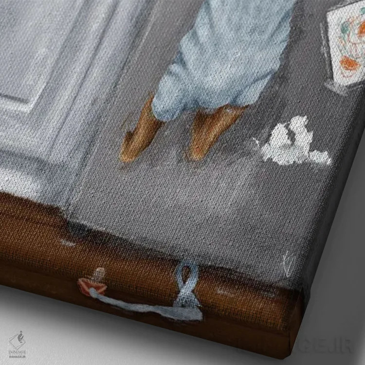 تابلو دکوراتیو هله هوله اثر رول آپ اند پینت - نمای نزدیک بافت بوم