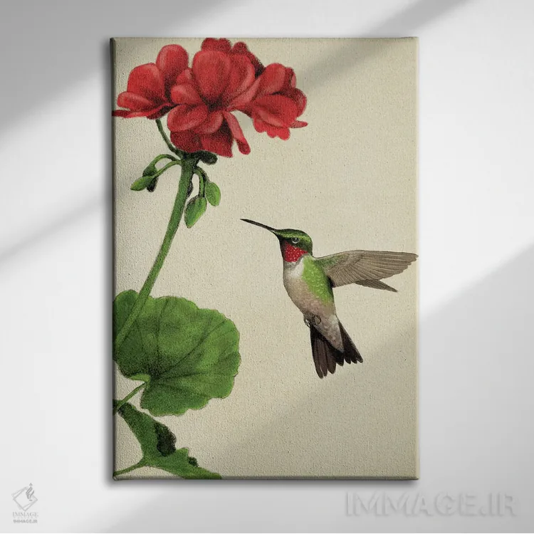 تابلو دکوراتیو مرغ مگس خوار اثر ریچ لو - نمای روبهرو روی دیوار