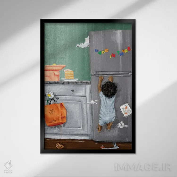 تابلو دکوراتیو هله هوله اثر رول آپ اند پینت - نمای قابدار مشکی