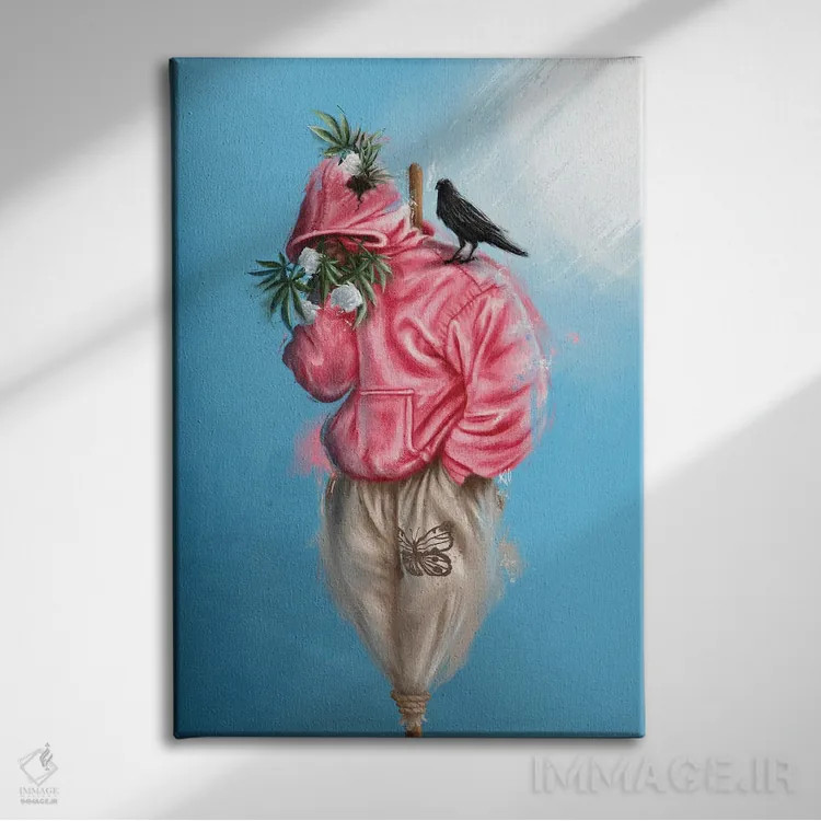 تابلو دکوراتیو مترسک اصلی اثر رول آپ اند پینت - نمای روبهرو روی دیوار