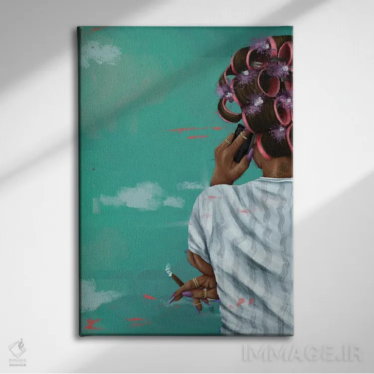 تابلو دکوراتیو کیه؟ اثر رول آپ اند پینت - نمای روبهرو روی دیوار