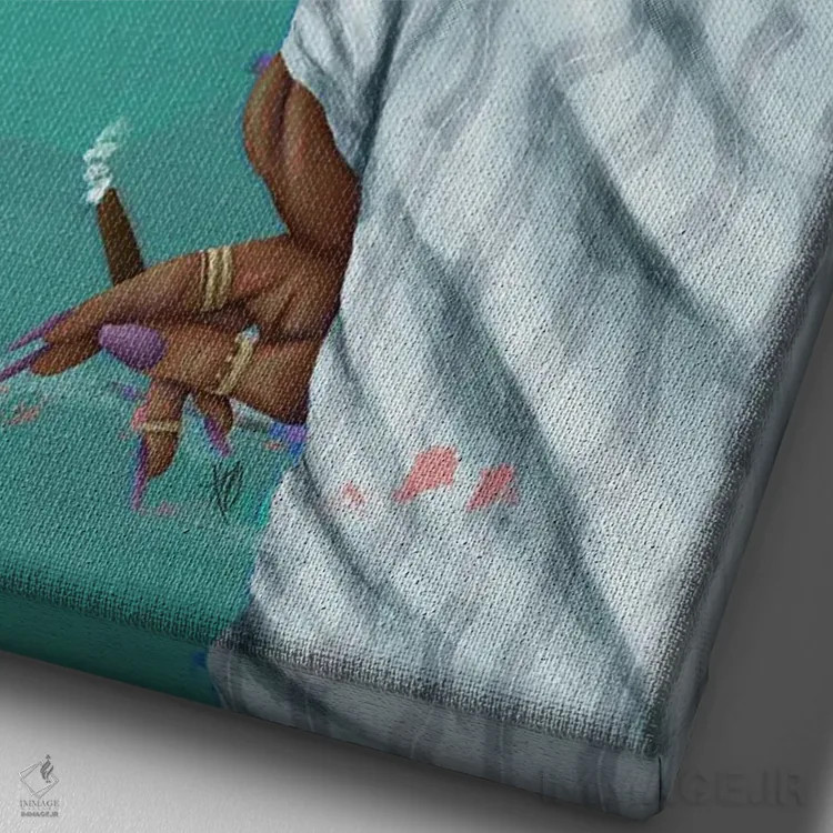 تابلو دکوراتیو کیه؟ اثر رول آپ اند پینت - نمای نزدیک بافت بوم